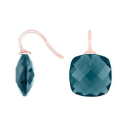 Rosaforg sølvøreh. m/kvartsglas facetteret farve42 - Urma.dk