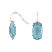 Rosaforg sølvøreh. m/kvartsglas facetteret farve47 - Urma.dk