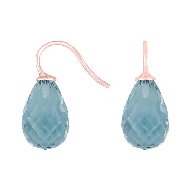 Rosaforg sølvøreh. m/kvartsglas facetteret farve47 - Urma.dk