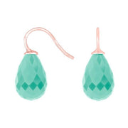 Rosaforg sølvøreh. m/kvartsglas facetteret farve49 - Urma.dk