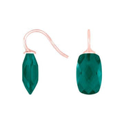 Rosaforg sølvøreh m/kvartsglas facetteret farve53 - Urma.dk