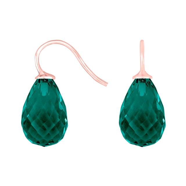 Rosaforg sølvøreh m/kvartsglas facetteret farve53 - Urma.dk