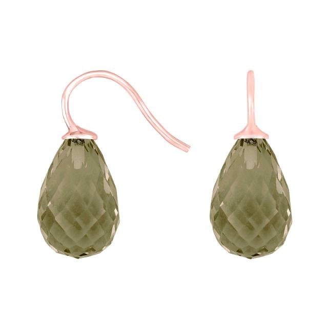 Rosaforg sølvøreh. m/kvartsglas facetteret farve61 - Urma.dk