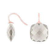 Rosaforg sølvøreh. m/kvartsglas facetteret farve66 - Urma.dk