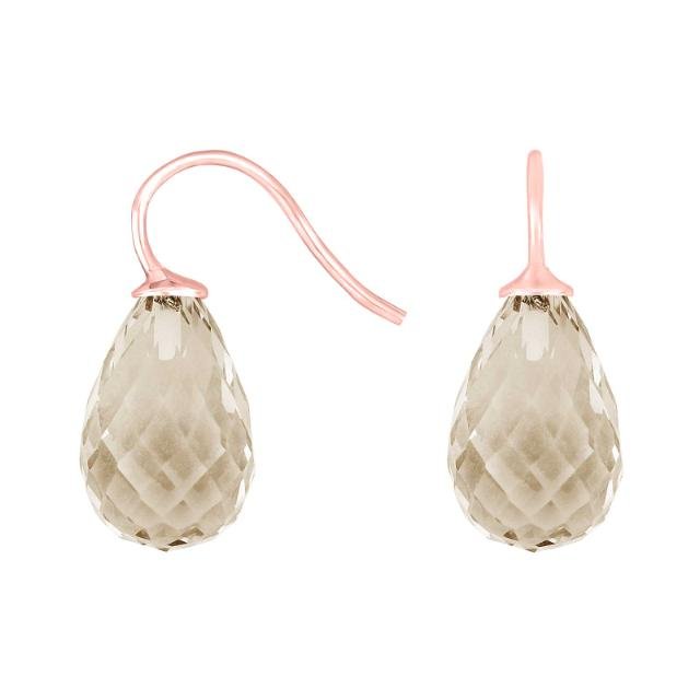 Rosaforg sølvøreh. m/kvartsglas facetteret farve66 - Urma.dk