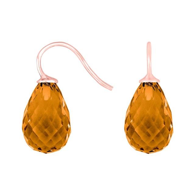 Rosaforg sølvøreh. m/kvartsglas facetteret farve76 - Urma.dk