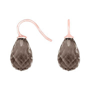 Rosaforg sølvøreh. m/kvartsglas facetteret farve86 - Urma.dk