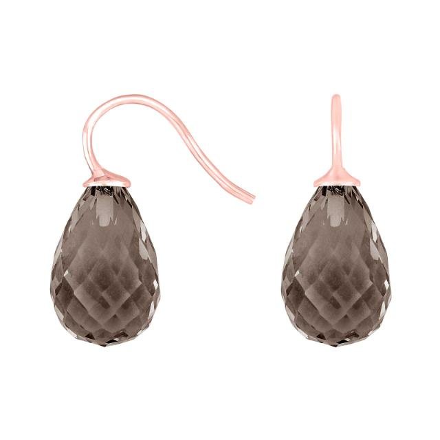 Rosaforg sølvøreh. m/kvartsglas facetteret farve86 - Urma.dk