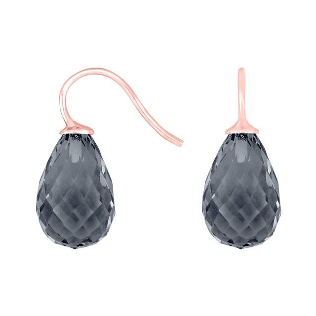 Rosaforg sølvøreh. m/kvartsglas facetteret farve91 - Urma.dk