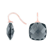 Rosaforg sølvøreh. m/kvartsglas facetteret farve91 - Urma.dk