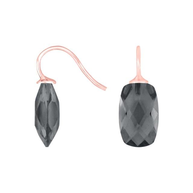 Rosaforg sølvøreh. m/kvartsglas facetteret farve91 - Urma.dk