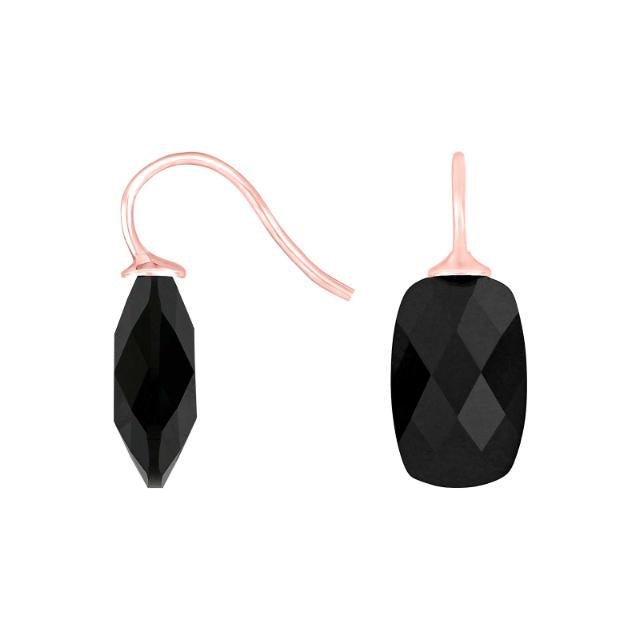 Rosaforg sølvøreh. m/kvartsglas facetteret farve95 - Urma.dk