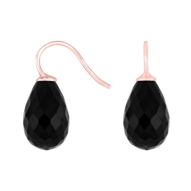 Rosaforg sølvøreh. m/kvartsglas facetteret farve95 - Urma.dk