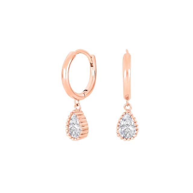 Rosaforgyldt sølv creoler JOKINOR - Urma.dk