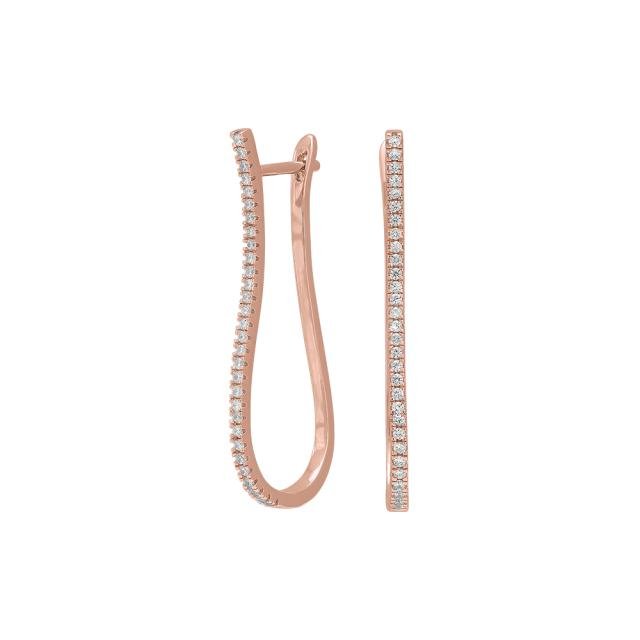 Rosaforgyldt sølv ørehænger ADINANOR 40mm - Urma.dk