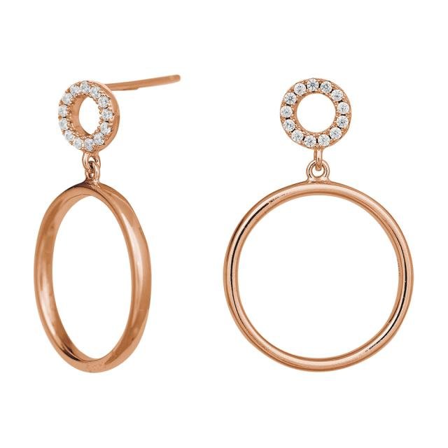 Rosaforgyldt sølv ørehænger DONNANOR 24mm - Urma.dk