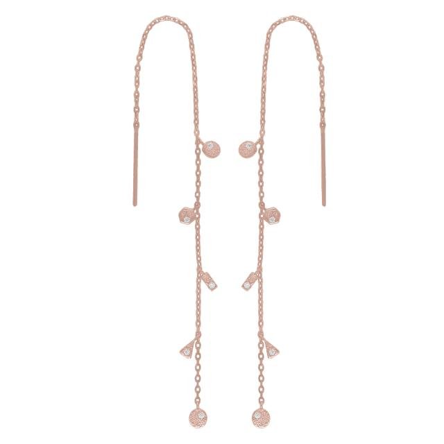 Rosaforgyldt sølv ørehænger GWENNOR 13cm - Urma.dk