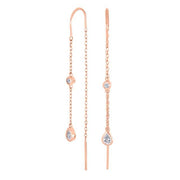 Rosaforgyldt sølv ørehængere 2cz LINENOR - Urma.dk