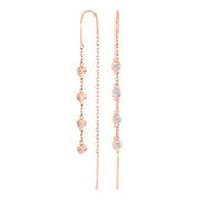 Rosaforgyldt sølv ørehængere 4cz LINENOR - Urma.dk