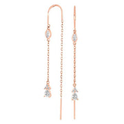 Rosaforgyldt sølv ørehængere 5cz LINENOR - Urma.dk