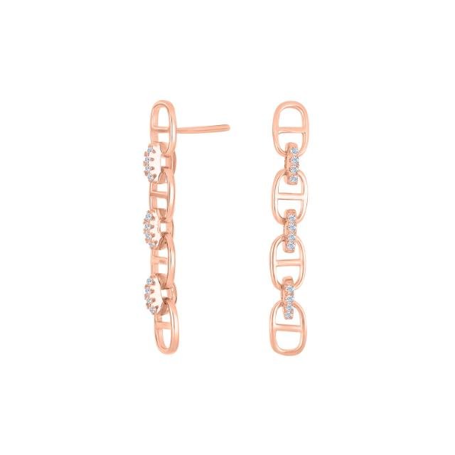 Rosaforgyldt sølv ørehængere LARANOR - Urma.dk