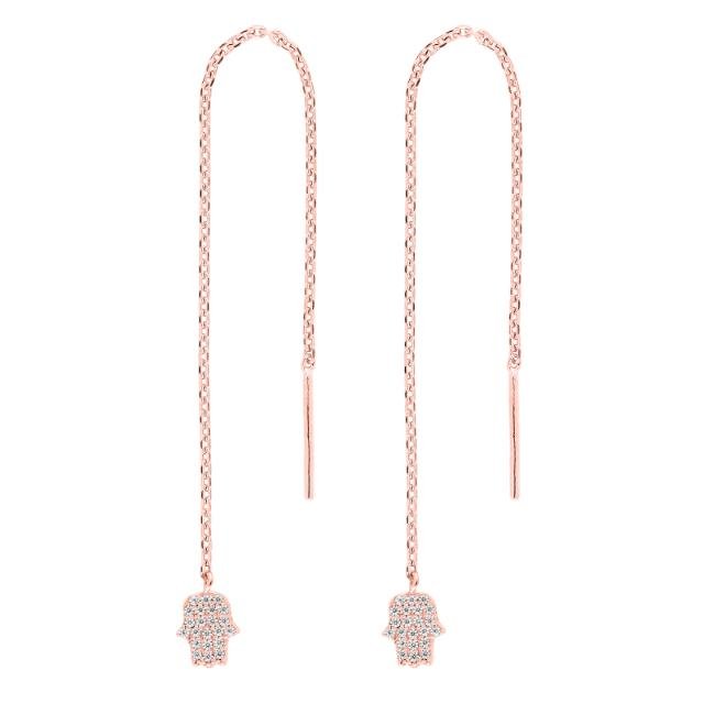 Rosaforgyldt sølv ørekæder HAYLEYNOR - Urma.dk