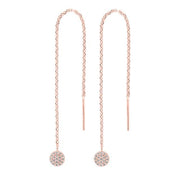 Rosaforgyldt sølv ørekæder m/cirkel HAYLEYNOR - Urma.dk