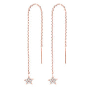 Rosaforgyldt sølv ørekæder m/stjerne HAYLEYNOR - Urma.dk