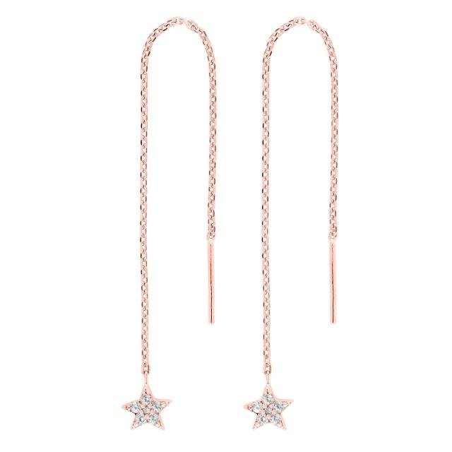 Rosaforgyldt sølv ørekæder m/stjerne HAYLEYNOR - Urma.dk