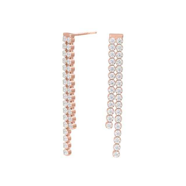 Rosaforgyldt sølv ørestikker ELNANOR 41mm - Urma.dk