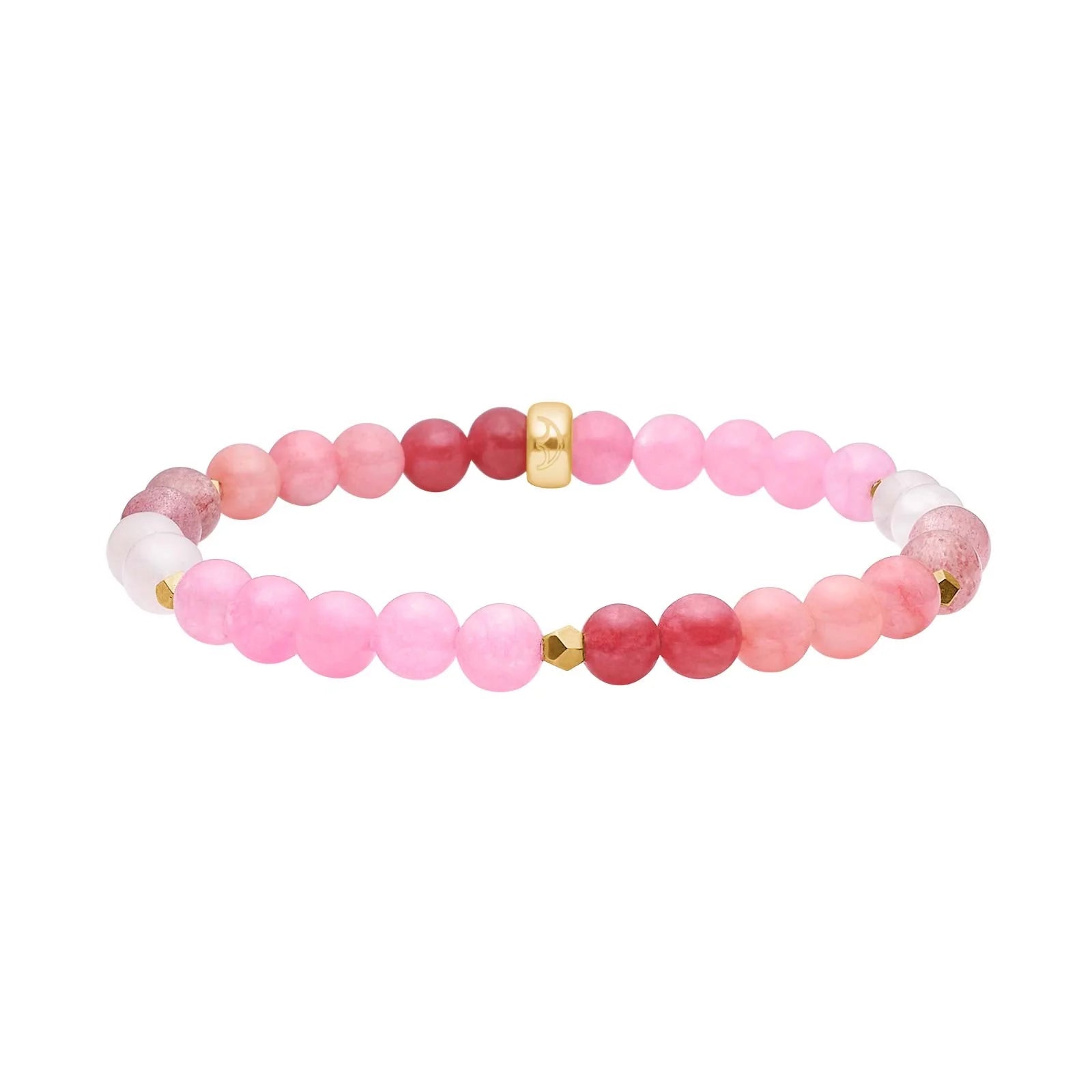 Rosaquartz, cherry quartz, lyserød spong quartz, fg. hematit 6mm armbånd - Urma.dk