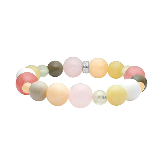 Rosaquartz, musdart, jade, prehnite, jasper, marmor 12mm armbånd - Urma.dk