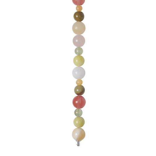 Rosaquartz, musdart, jade, prehnite, jasper, marmor 12mm system - kæde - Urma.dk