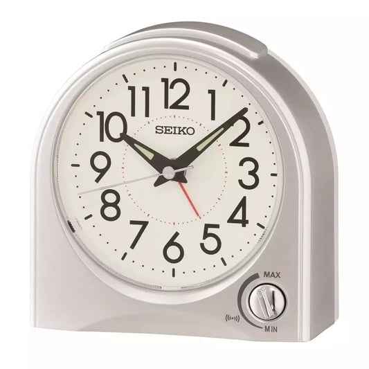 Seiko vækkeur, grå, med volume justering - 11,7 x 11,5 cm - Urma.dk