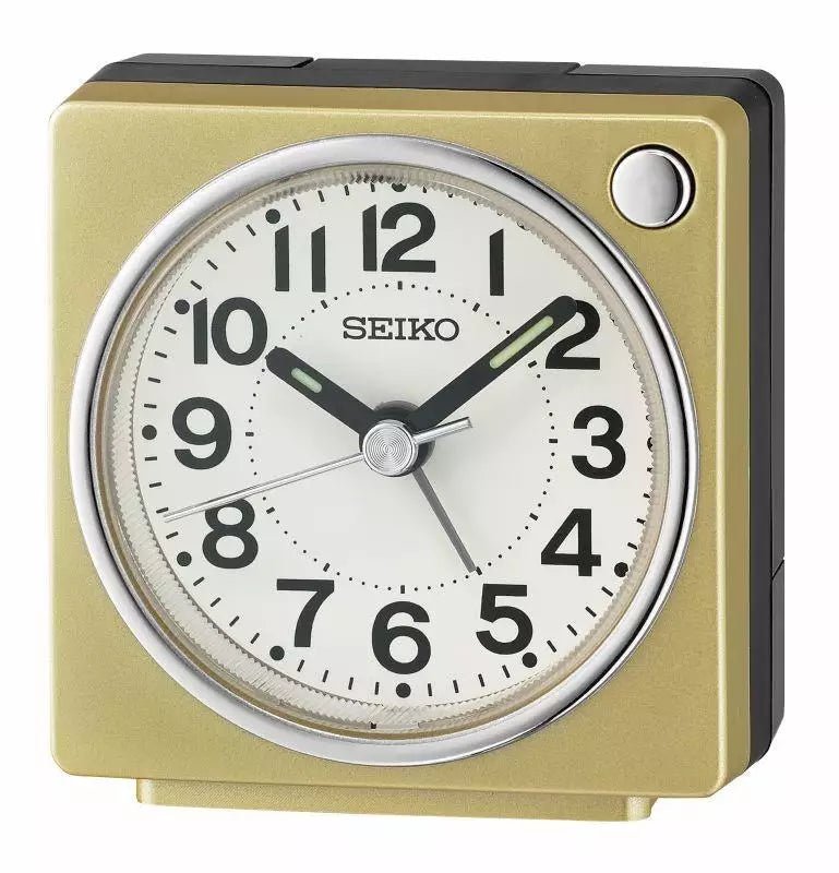 Seiko vækkeur med lydløs sekundviser - Grå - 6,5 x 6,5 cm - Urma.dk
