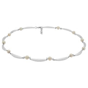 SIERSBØL rhod. sølv banan & perle(FWP)collier 40+3