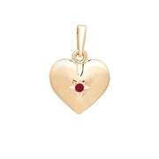 SIERSBØL 14 kt. hjerte 13 mm m.rubin - Urma.dk