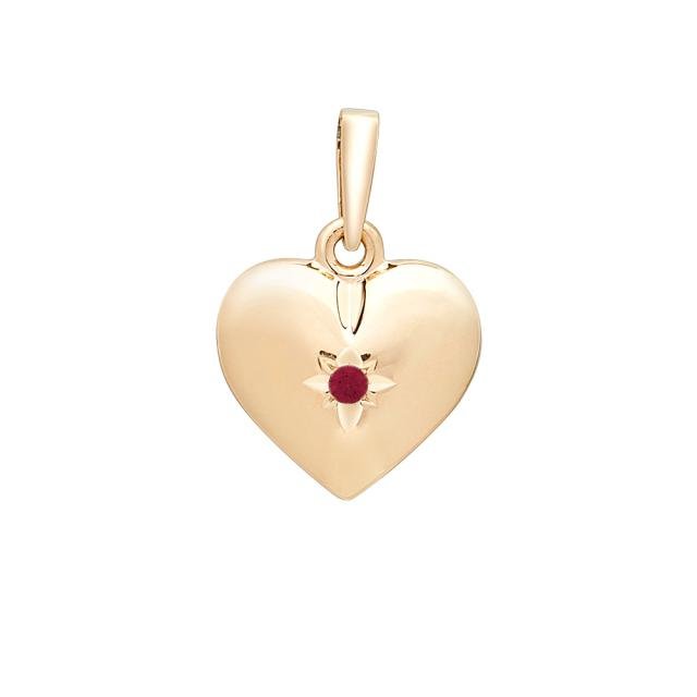 SIERSBØL 14 kt. hjerte 13 mm m.rubin - Urma.dk