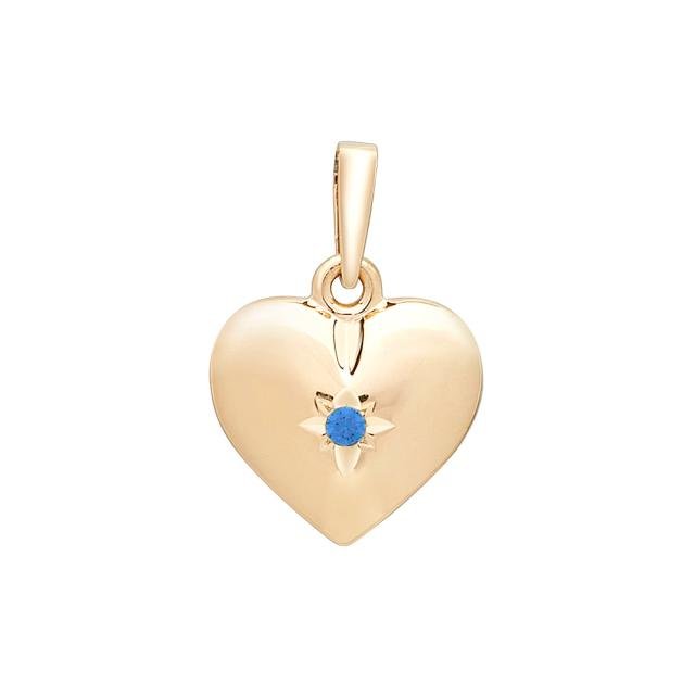 SIERSBØL 14 kt. hjerte 13 mm m.safir - Urma.dk