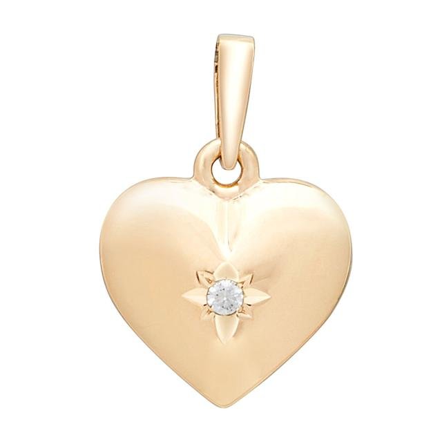 SIERSBØL 14 kt. hjerte 15 mm m. 0,025ct TWSI - Urma.dk