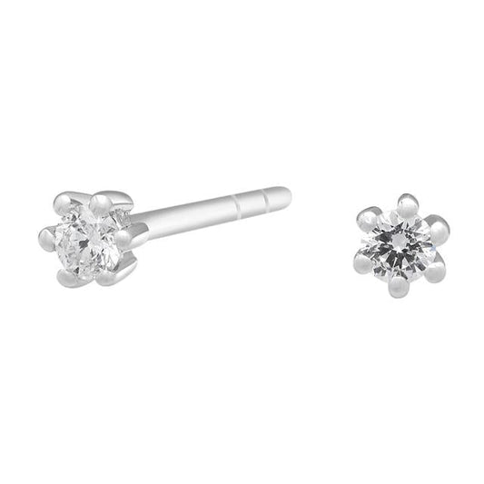 SIERSBØL 14k. Afrodite hvg. ørestik m. 0.06ct WSI - Urma.dk
