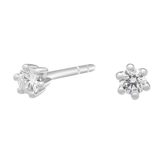 SIERSBØL 14k. Afrodite hvg. ørestik m. 0.10ct WSI - Urma.dk