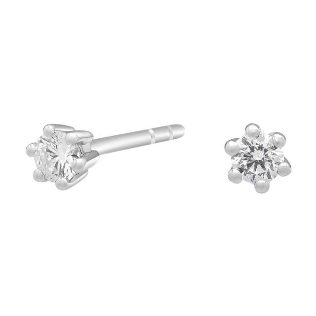 SIERSBØL 14k. Afrodite hvg. ørestik m. 0.10ct WSI - Urma.dk