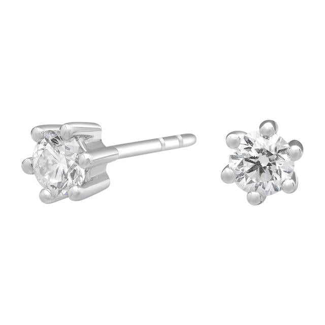 SIERSBØL 14k. Afrodite hvg. ørestik m. 0.40ct WSI - Urma.dk