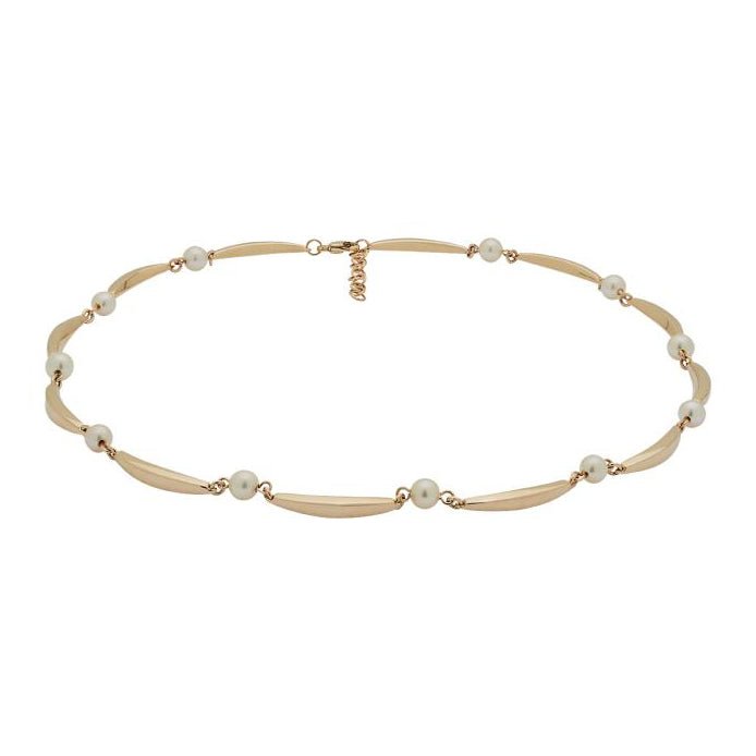 SIERSBØL 14kt. banan & perle (FWP) collier 42+3cm - Urma.dk