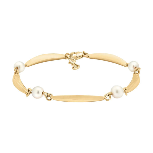 SIERSBØL 8kt. banan & perle(FVP)armbånd 18+2cm - Urma.dk