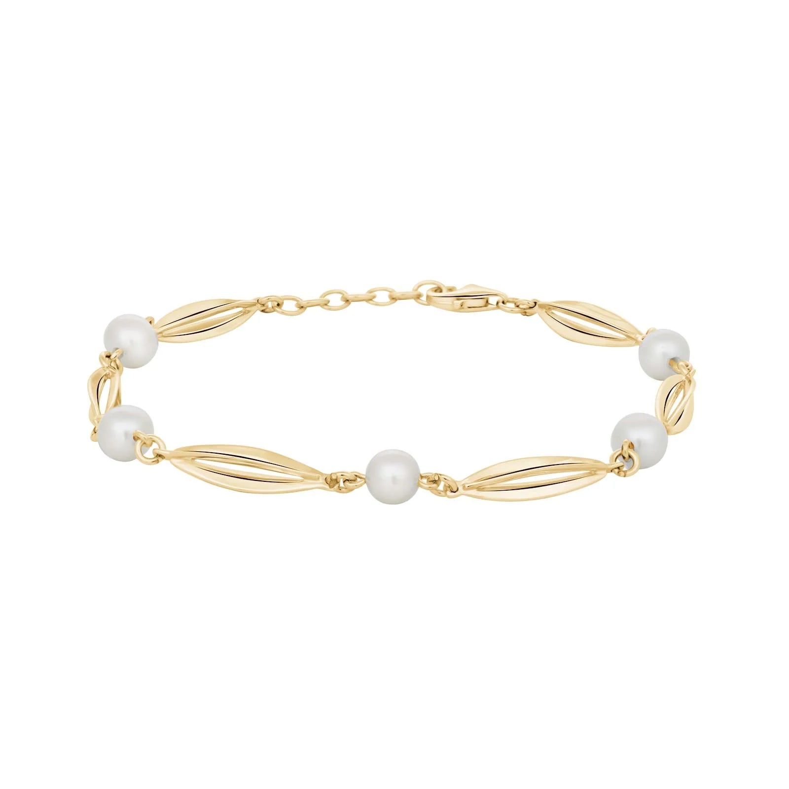 SIERSBØL 8kt. bur & perle (FVP) armbånd 18+2cm - Urma.dk