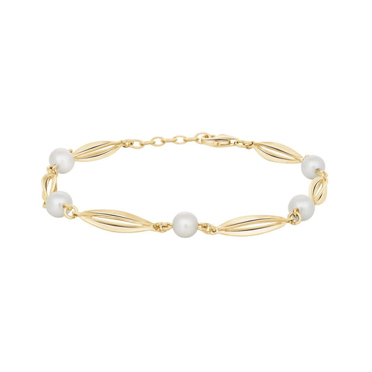 SIERSBØL 8kt. bur & perle (FVP) armbånd 18+2cm - Urma.dk