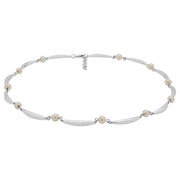 SIERSBØL rhod. sølv banan & perle(FWP)collier 40+3 - Urma.dk