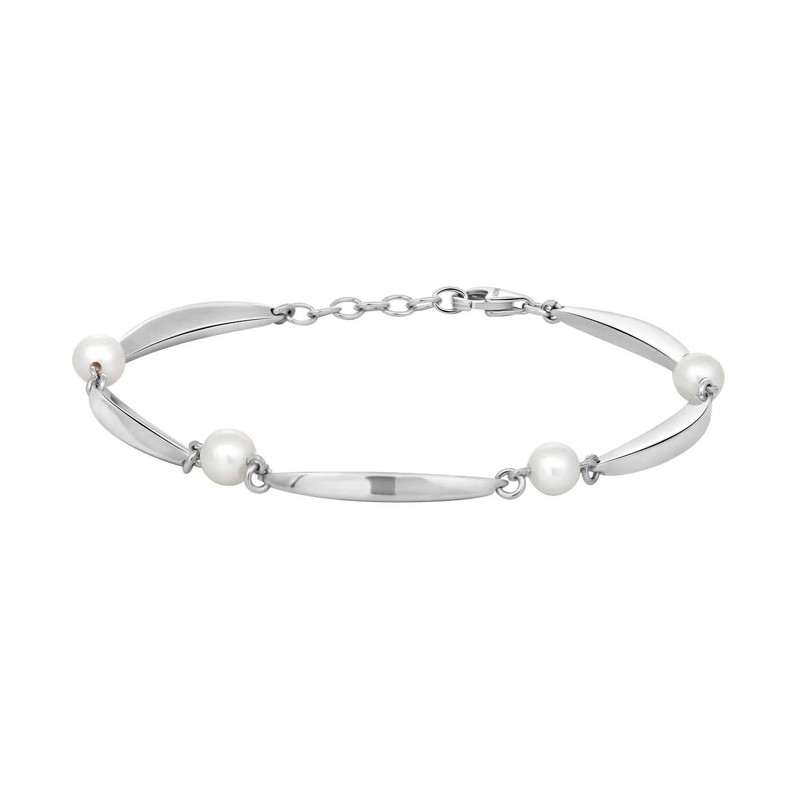 SIERSBØL Rhod. sølv banan&perle(FVP)armb.16,5+2 - Urma.dk